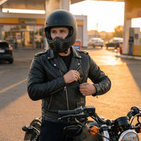 RIDERACT® Brando Motorcycle Jacket Native | Leather Biker jacket with CE Armour