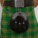 Scottish sporran with silver cantle and matching chain strap