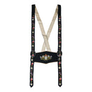 Adjustable embroidered suspenders for Womens Suede Leather Lederhosen Oktoberfest Outfit Black