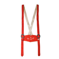 Adjustable matching suspenders for Womens Red Suede Leather Lederhosen Oktoberfest Outfit