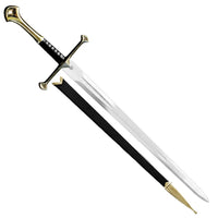 Stainless steel fantasy Anduril Narsil Sword with leather sheath