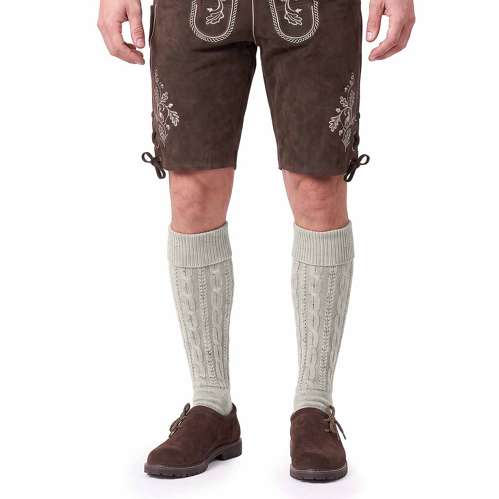Authentic Mens Oktoberfest Socks Grey Classic Lederhosen Socks