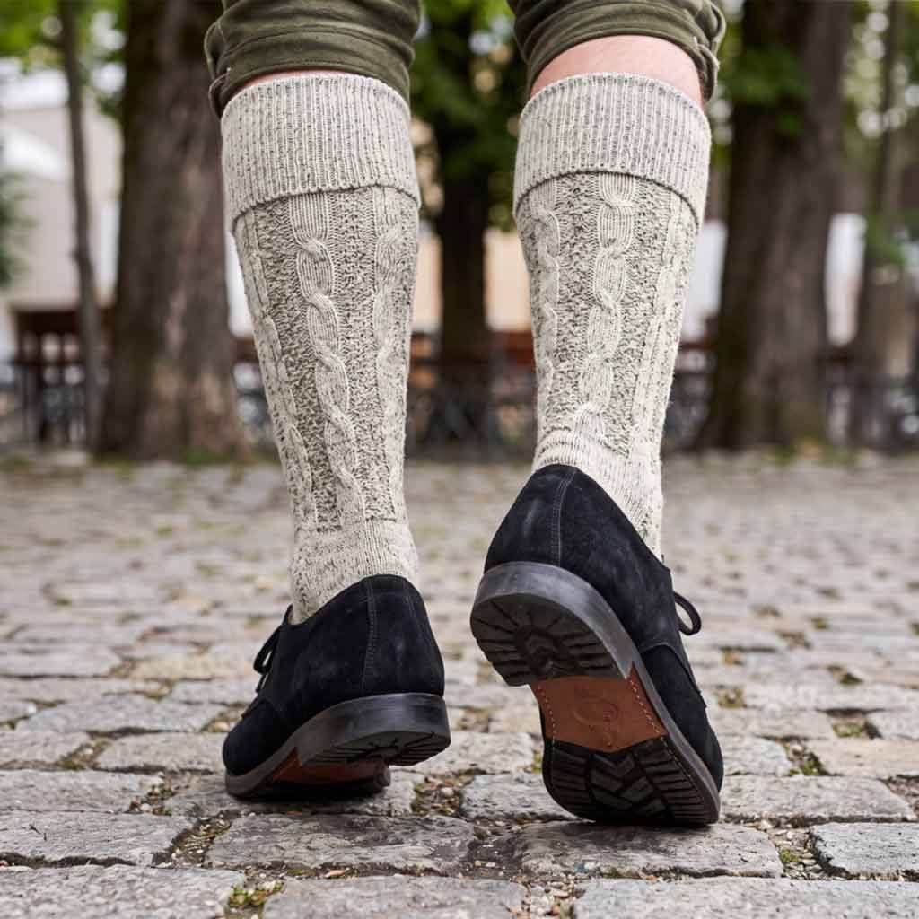 Authentic Mens Oktoberfest Socks Grey Classic Lederhosen Socks
