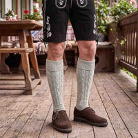 Authentic Mens Oktoberfest Socks Grey Classic Lederhosen Socks