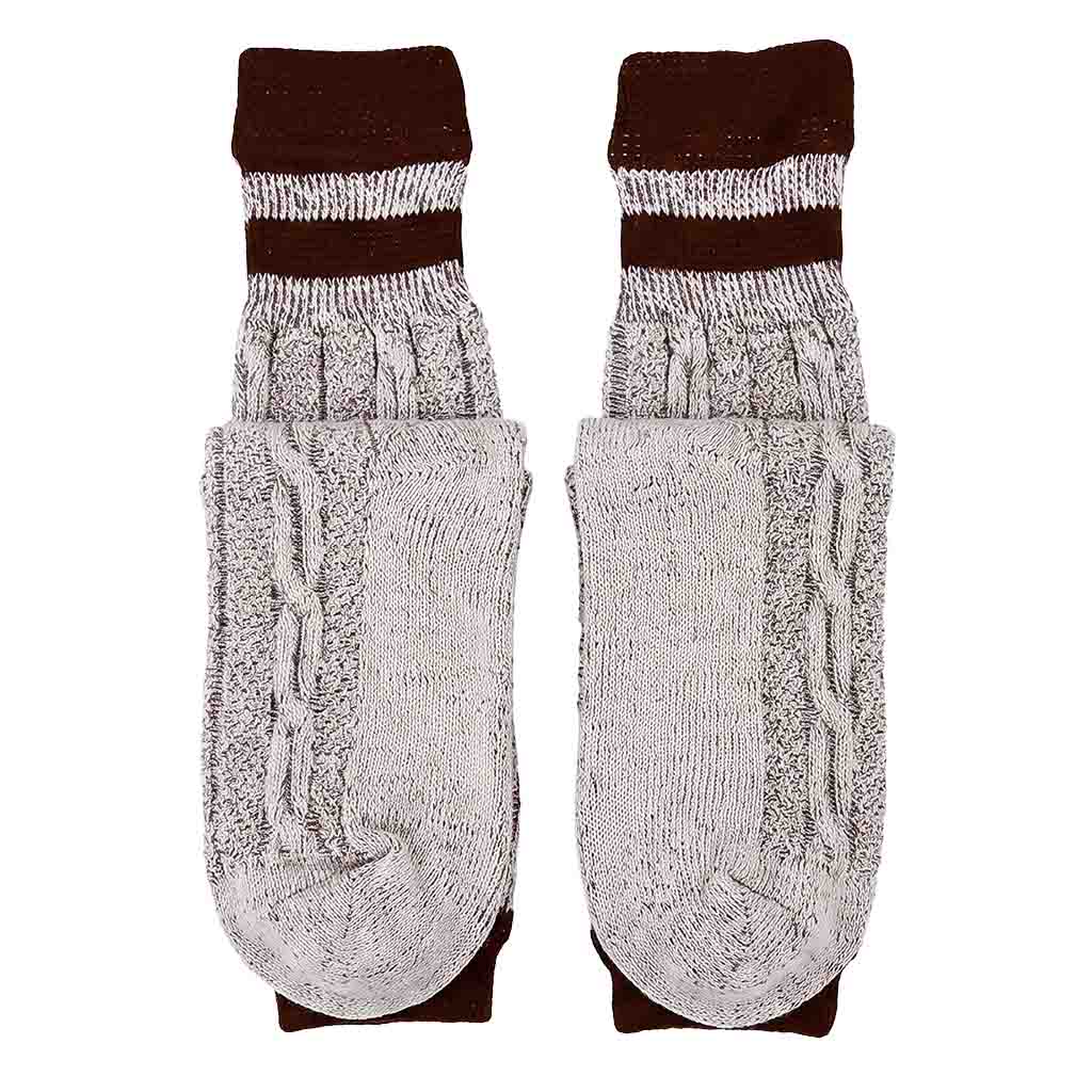 Authentic Mens Oktoberfest socks Two Piece Grey with Brown Stripes