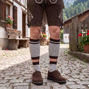 Authentic Mens Oktoberfest socks Two Piece Grey with Brown Stripes