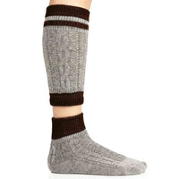 Authentic Mens Oktoberfest socks Two Piece Grey with Brown Stripes