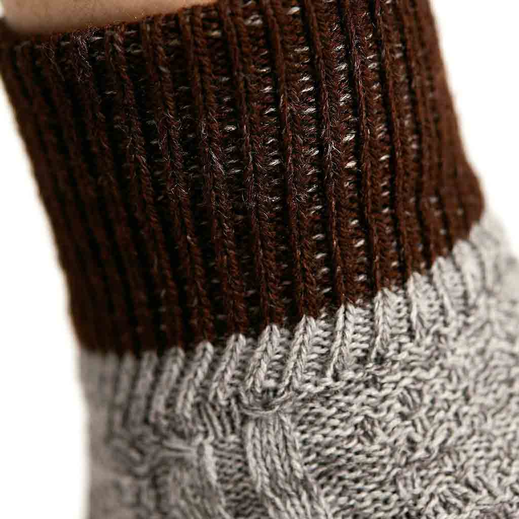 Authentic Mens Oktoberfest socks Two Piece Grey with Brown Stripes