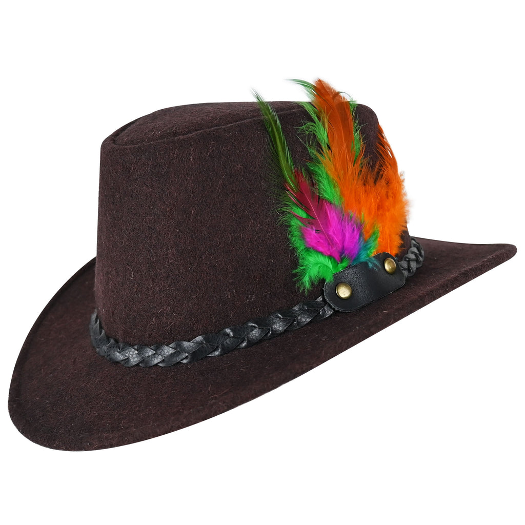 Bavarian Hat Dark Brown with feathers