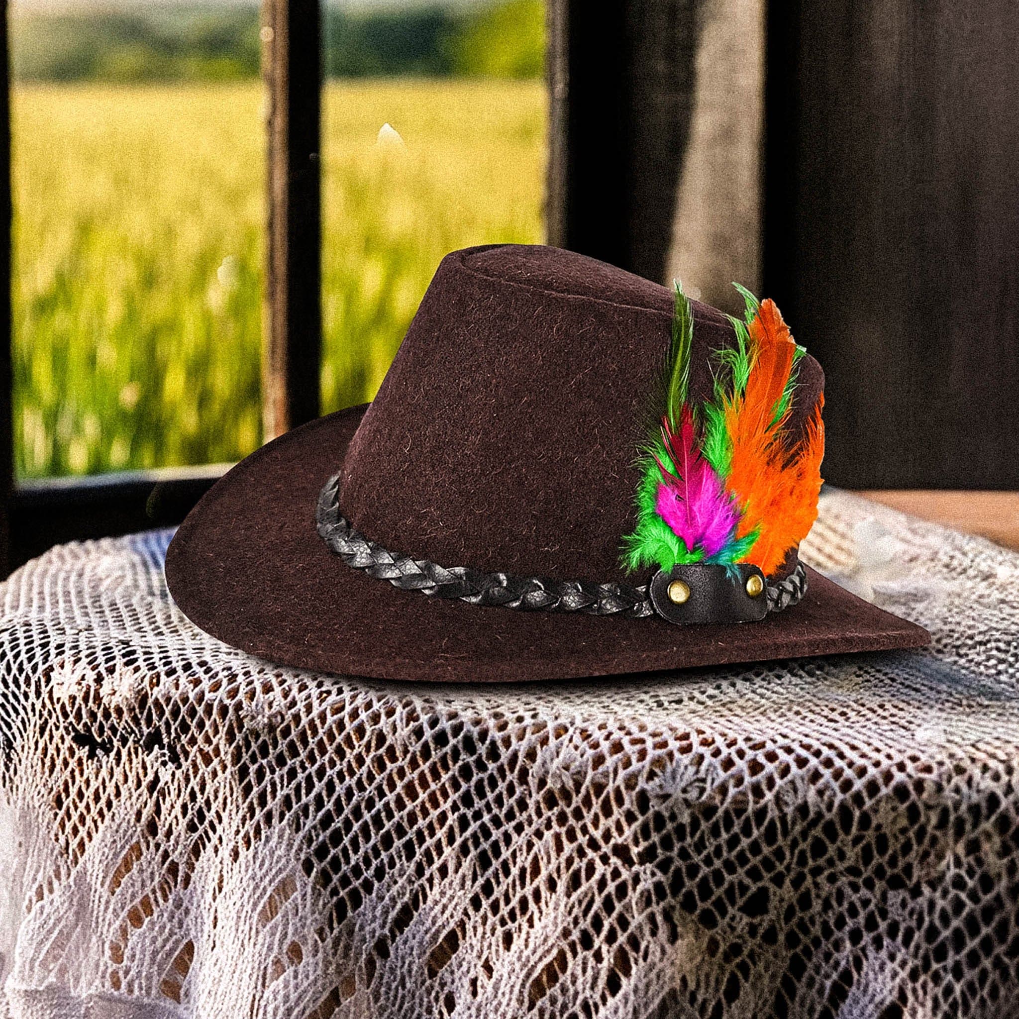 Traditional Mens Oktoberfest Hat | Dark Brown German Hat