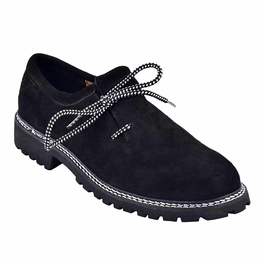 Mens German Shoes Leather | Black lederhosen footwear
