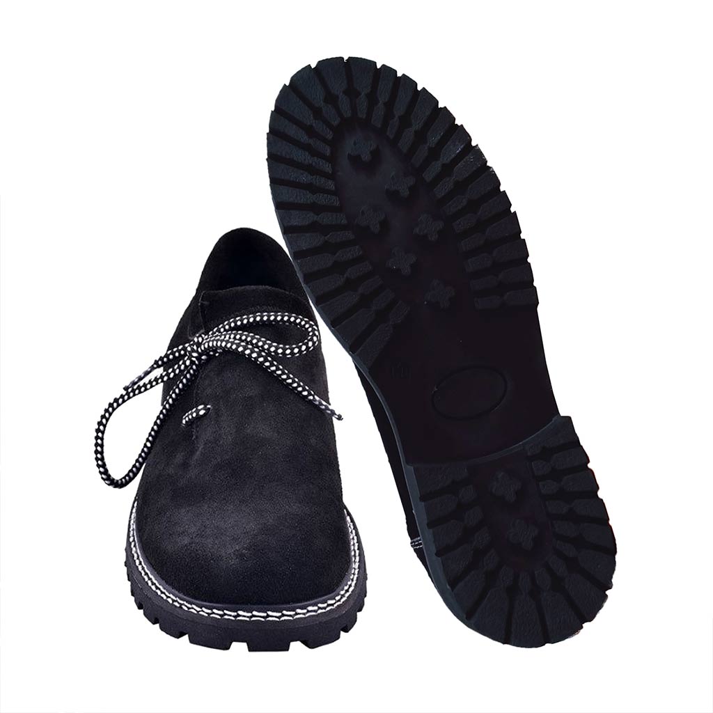 Mens German Shoes Leather | Black lederhosen footwear