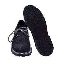 Mens German Shoes Leather | Black lederhosen footwear