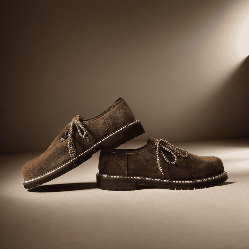 Suede Men's Leather Oktoberfest Shoes Dark Brown