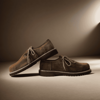 Suede Men's Leather Oktoberfest Shoes Dark Brown