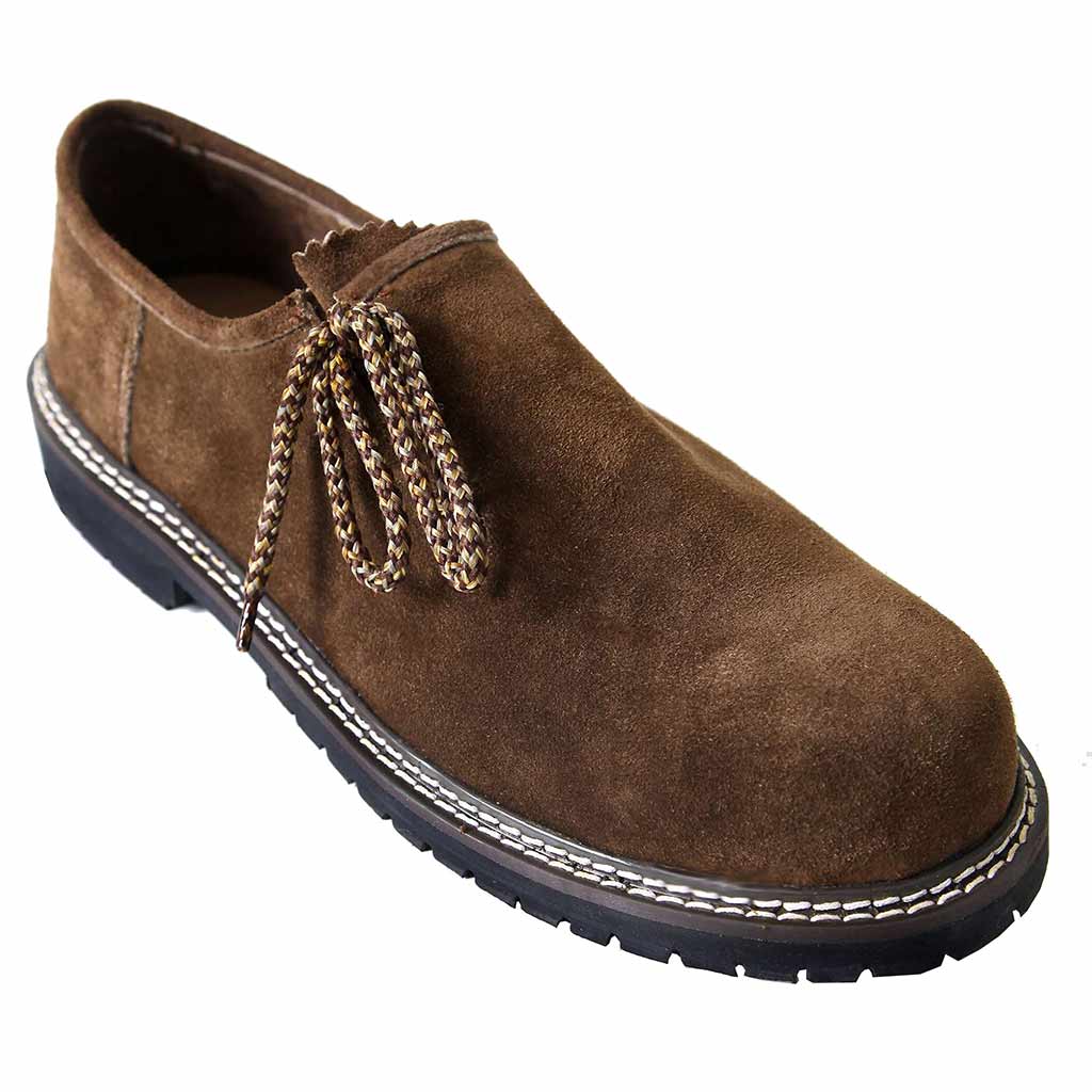 Suede Men's Leather Oktoberfest Shoes Dark Brown