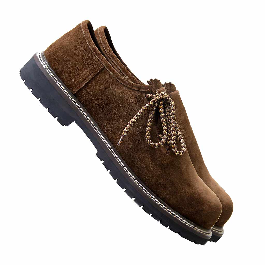 Suede Men's Leather Oktoberfest Shoes Dark Brown