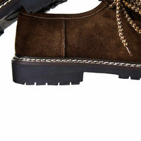 Suede Men's Leather Oktoberfest Shoes Dark Brown