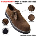 Suede Men's Leather Oktoberfest Shoes Dark Brown