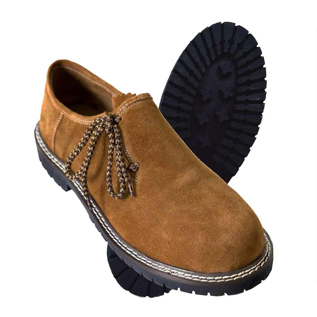 Suede Mens Leather Oktoberfest Shoes Golden Brown