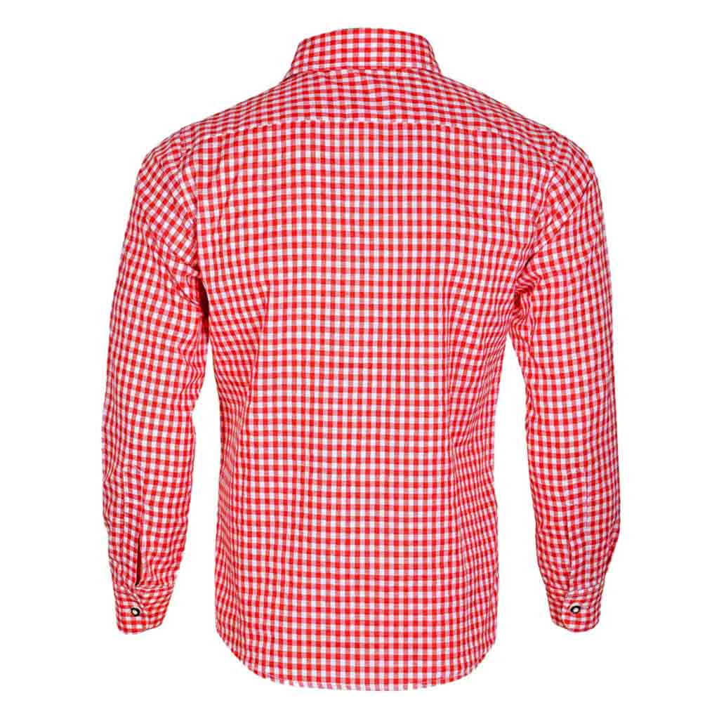 Men's Bavarian Shirt Checked Red Bavarian Outfits