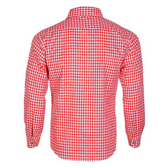 Men's Bavarian Shirt Checked Red