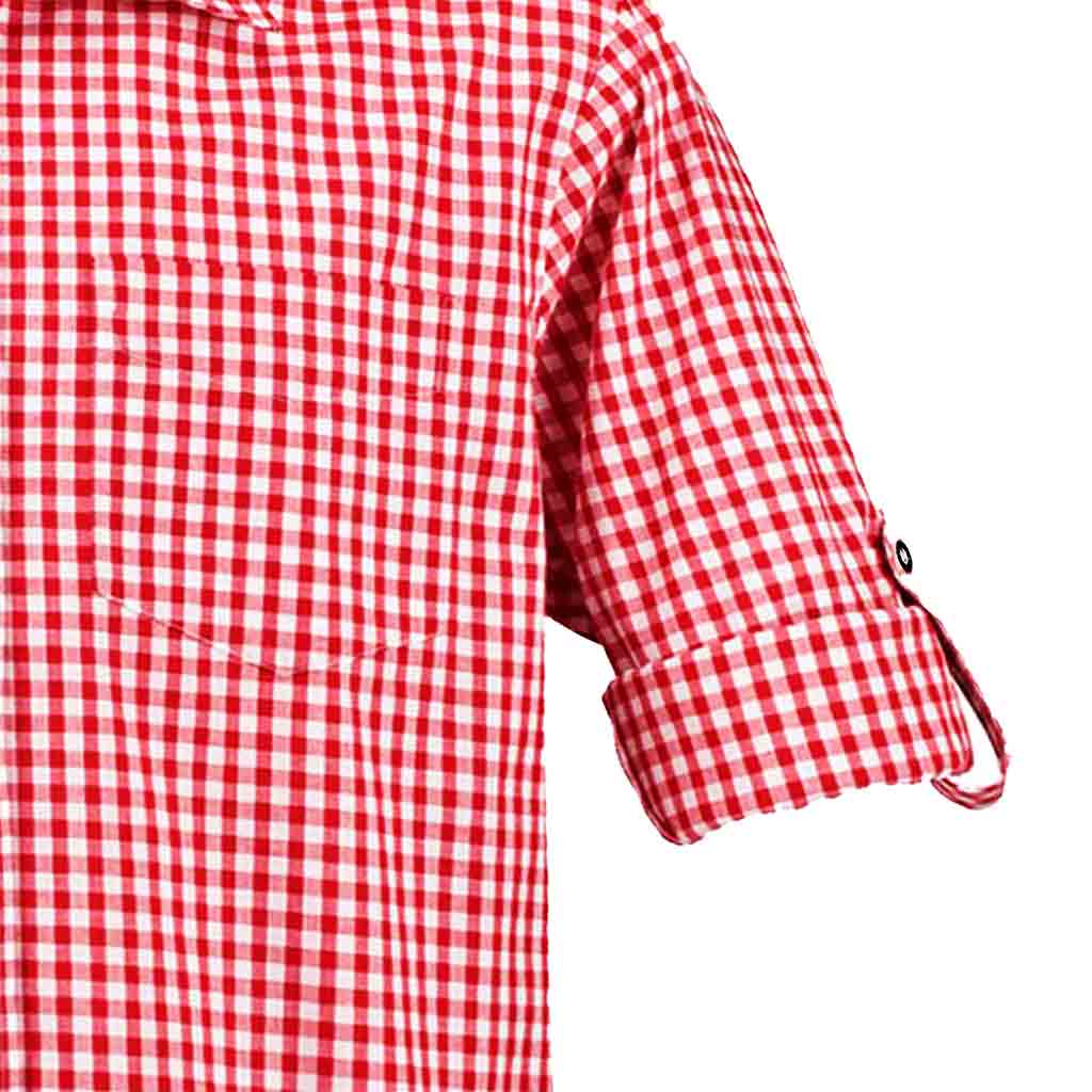 Men's Bavarian Shirt Checked Red Bavarian Outfits