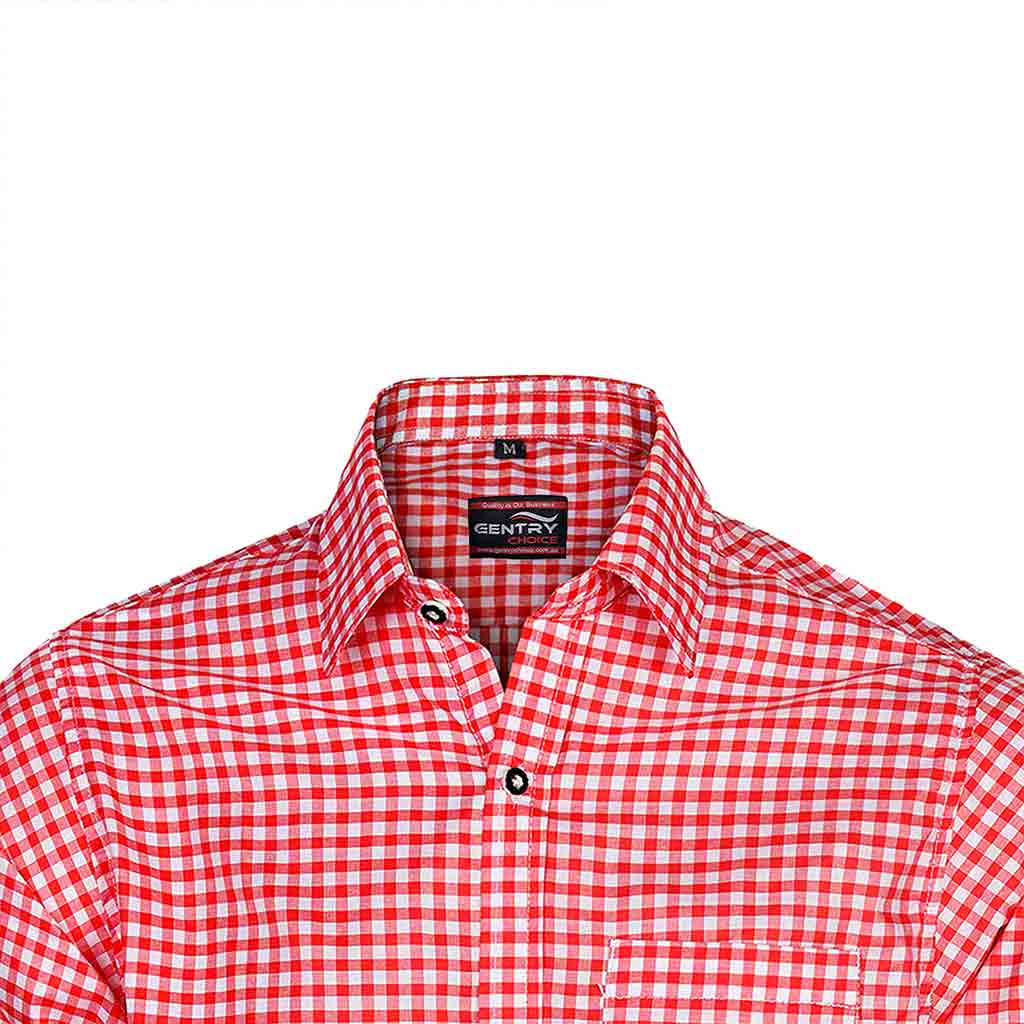 Men's Bavarian Shirt Checked Red Bavarian Outfits