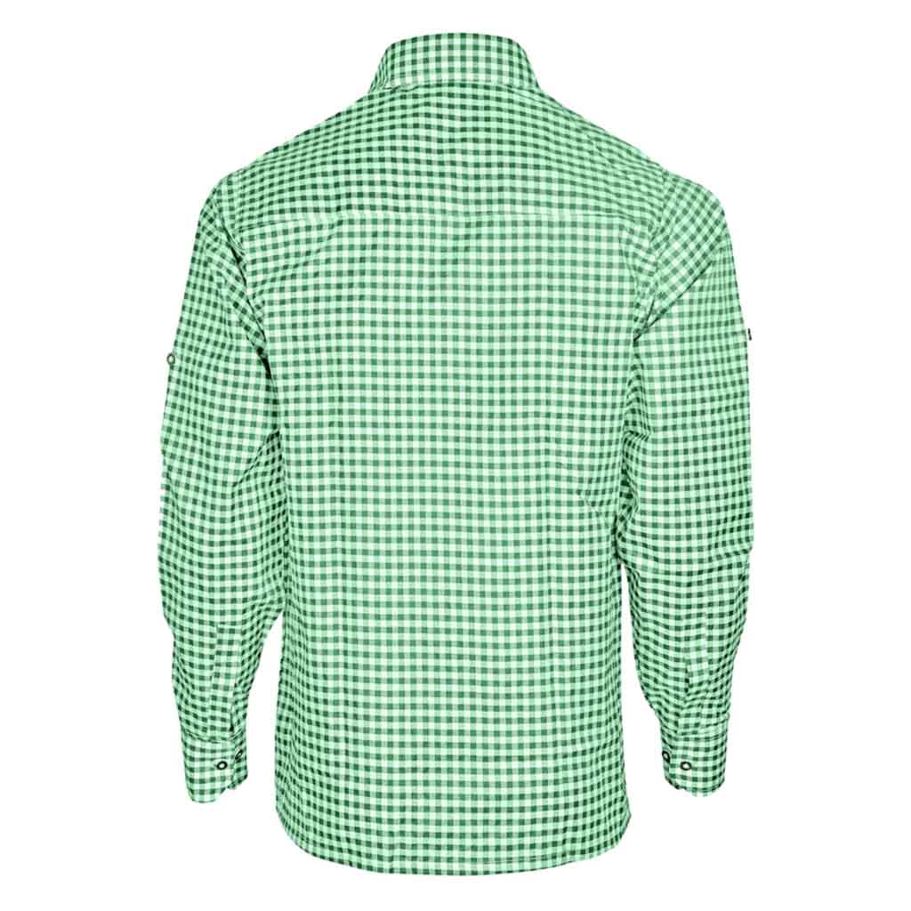 Men's Bavarian Shirt Checked Green Bavarian Costumes