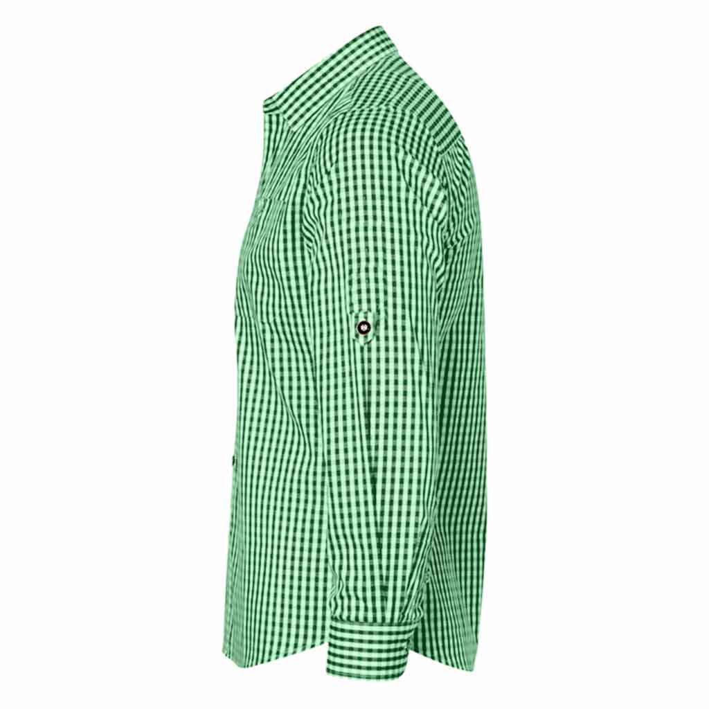 Men's Bavarian Shirt Checked Green Bavarian Costumes