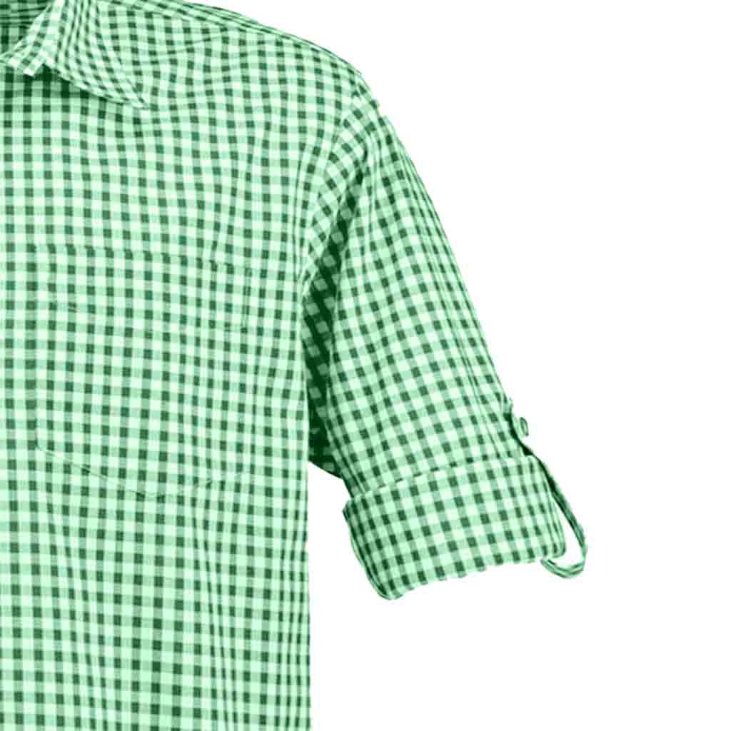 Men's Bavarian Shirt Checked Green Bavarian Costumes