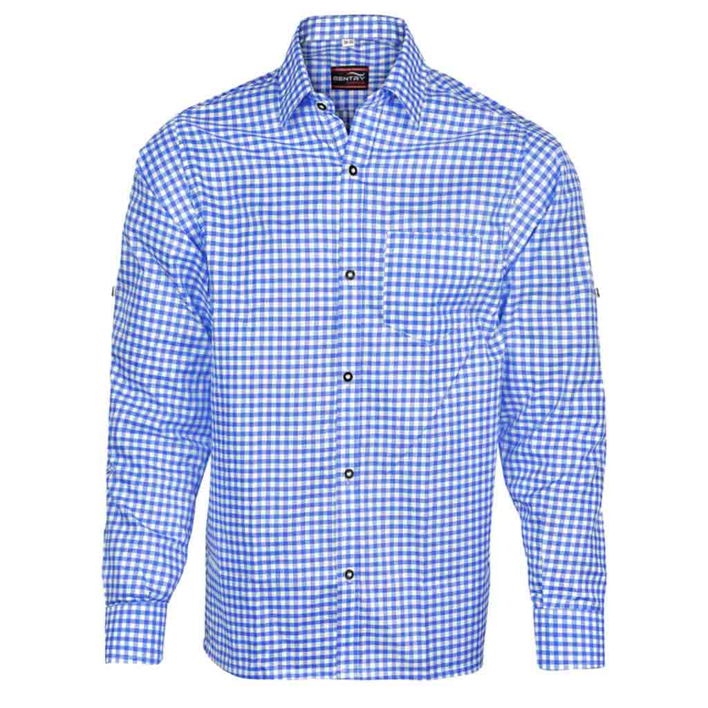 Bavarian Shirt Checked Blue Oktoberfest outfit male