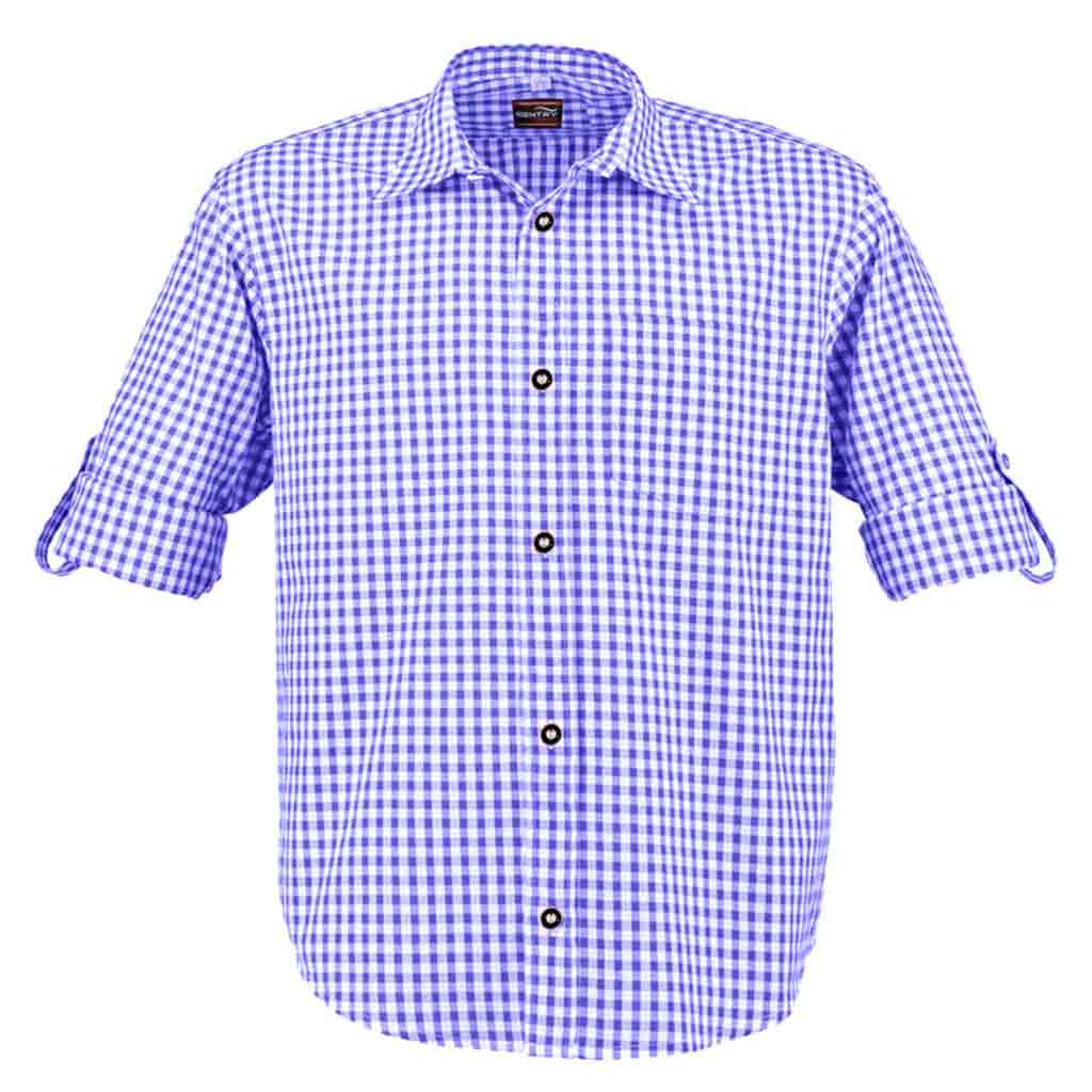 Bavarian Shirt Checked Blue Oktoberfest outfit male