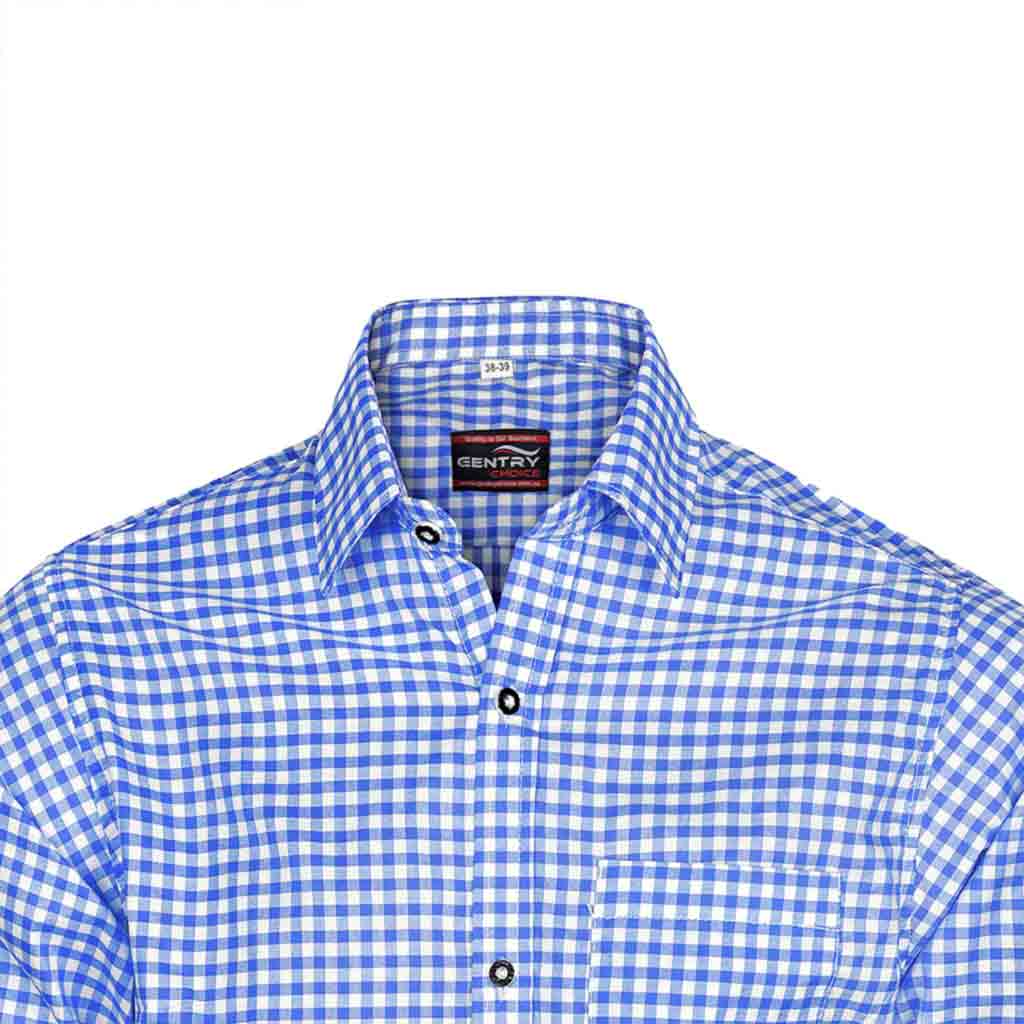 Bavarian Shirt Checked Blue Oktoberfest outfit male