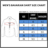 Image of Gentry Choice Bavarian shirt white size chart