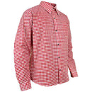 Checked Red Berry Oktoberfest Shirt Authentic German Shirt Front side view