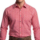 Close view of Men’s Checked Red Berry Oktoberfest Shirt