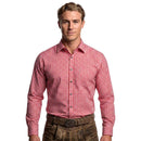 Close view of Men’s Checked Red Berry Oktoberfest Shirt Authentic German Shirt