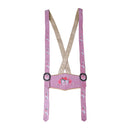 Adjustable embroidered suspenders for Womens Oktoberfest Outfit Lederhosen Suede Leather Oktoberfest Dress Rose Pink