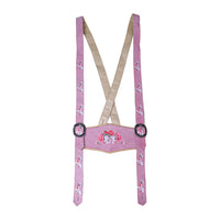 Adjustable embroidered suspenders for Womens Oktoberfest Outfit Lederhosen Suede Leather Oktoberfest Dress Rose Pink