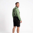 Men wearing German Oktoberfest Shirt Green Checked Bavarian Shirt Side view