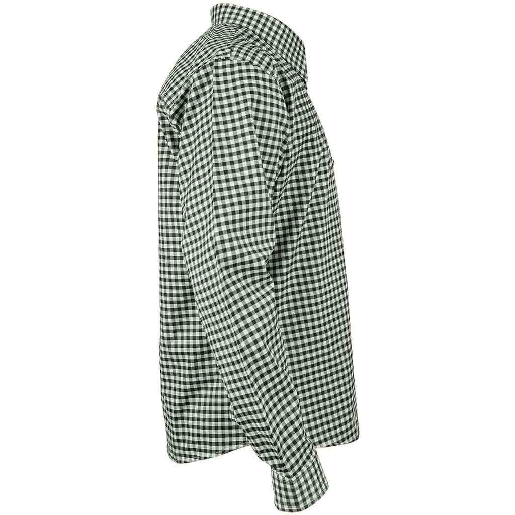 Oktoberfest Green Checked Bavarian Shirt arm side view