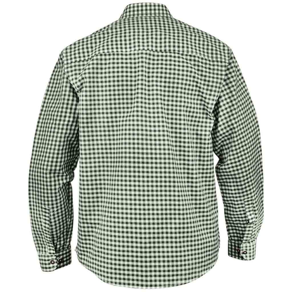 Oktoberfest Green Checked Bavarian Shirt back view