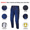 Image of RIDERACT® Men's Reinforced Motorcycle Riding Jeans Dark Blue