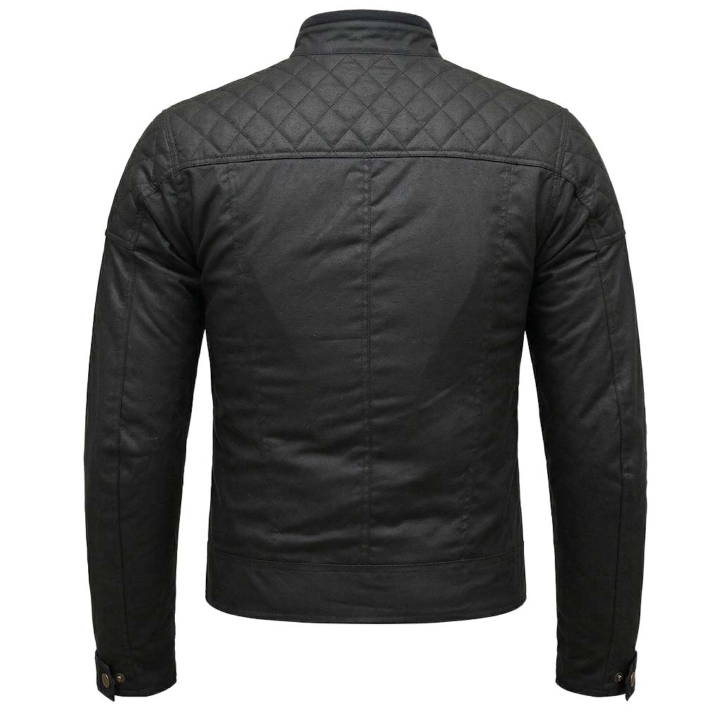 RIDERACT® Stellar Waxed Cotton Motorcycle Jacket | Biker Jacket