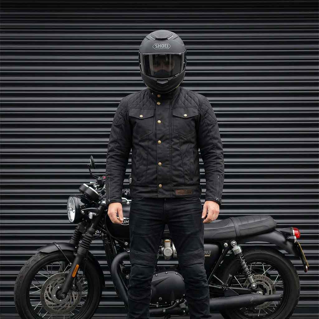 RIDERACT® Stellar Waxed Cotton Motorcycle Jacket | Biker Jacket