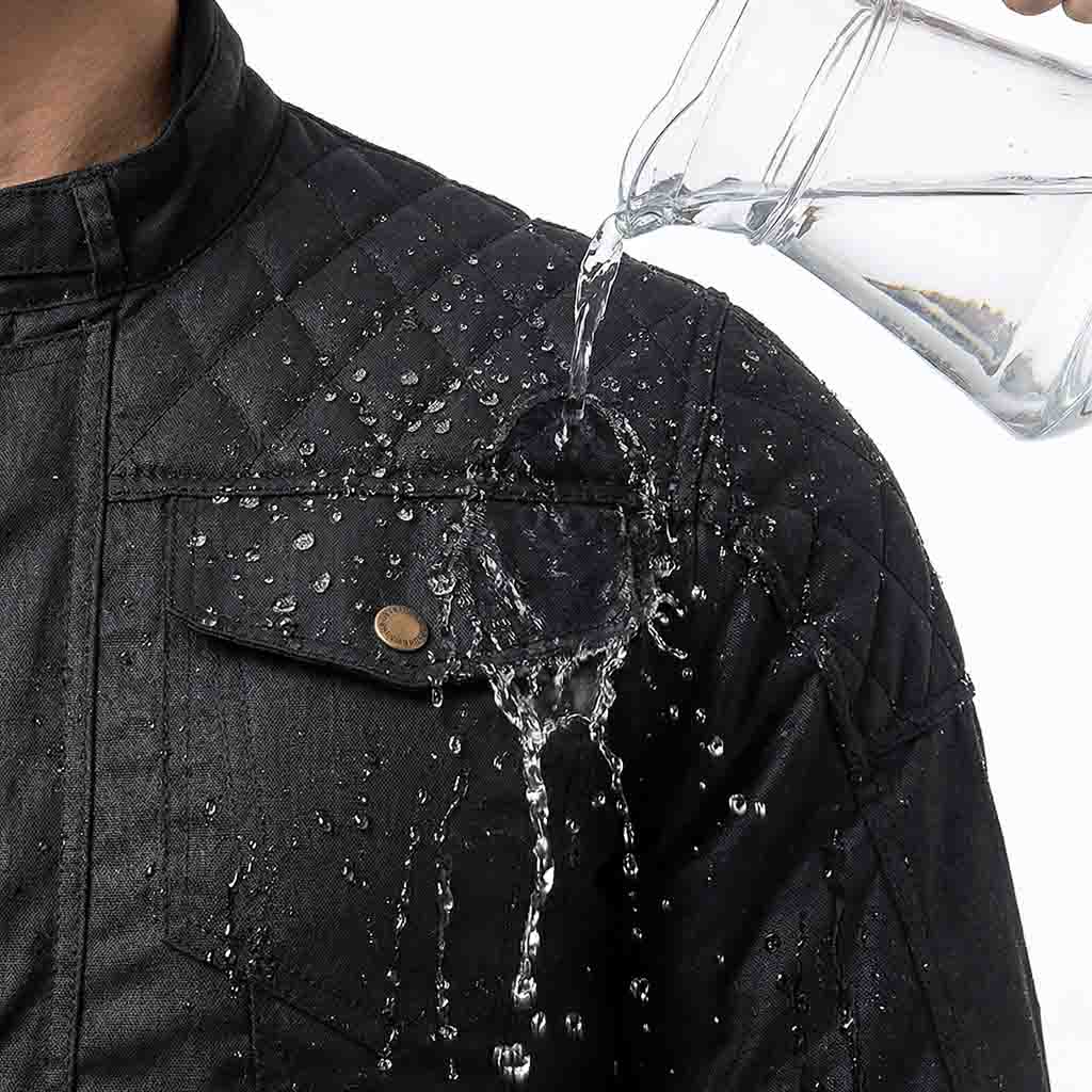 RIDERACT® Stellar Waxed Cotton Motorcycle Jacket | Biker Jacket