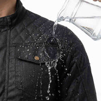 RIDERACT® Stellar Waxed Cotton Motorcycle Jacket | Biker Jacket