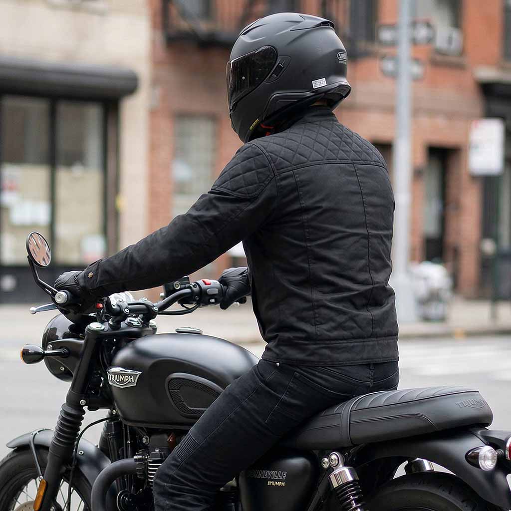 RIDERACT® Stellar Waxed Cotton Motorcycle Jacket | Biker Jacket