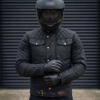 RIDERACT® Stellar Waxed Cotton Motorcycle Jacket | Biker Jacket